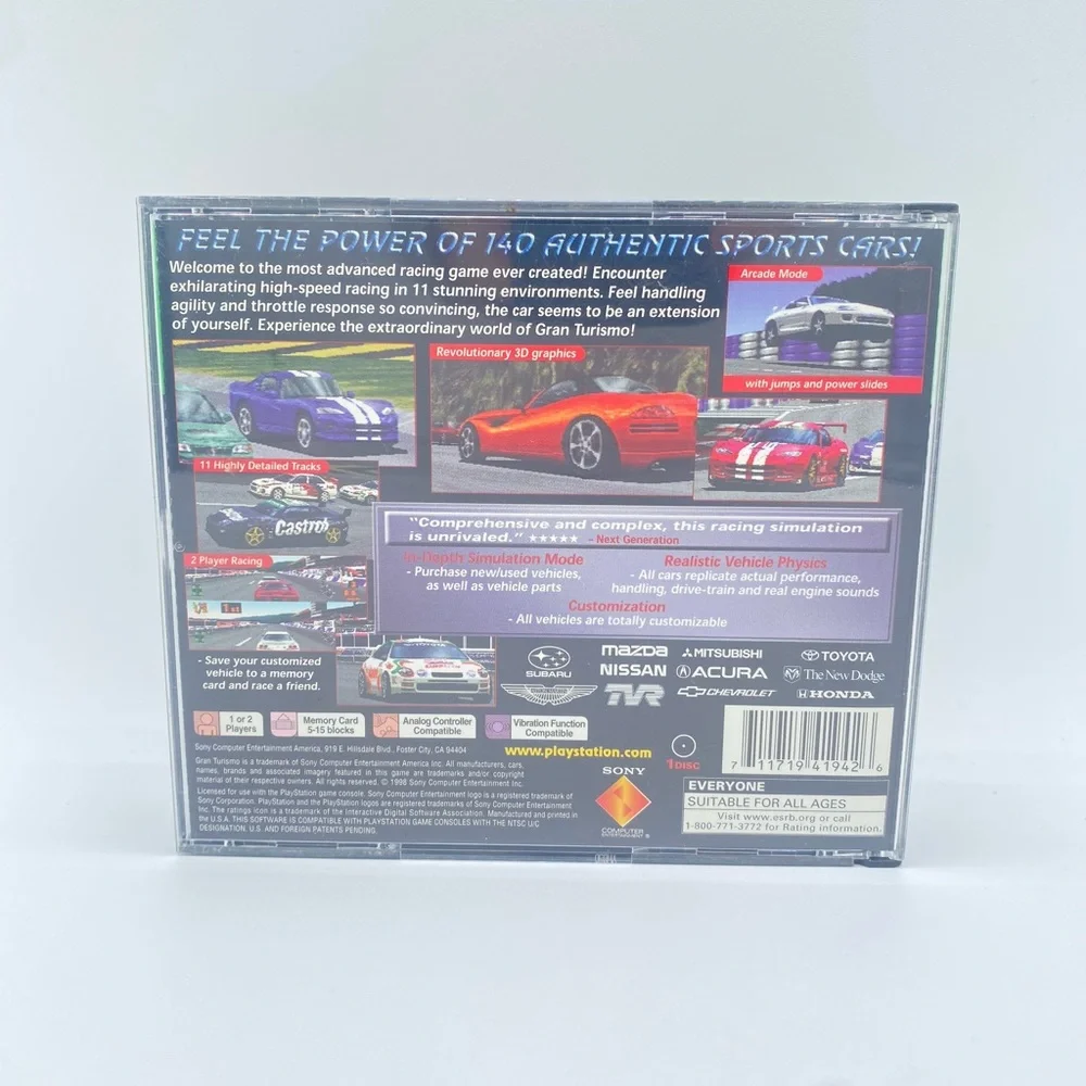 Gran Turismo (Sony PlayStation 1, 1998) PS1 Racing Video Game No Manual - Tested - Picture 2 of 6